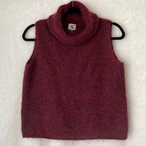Margaret O’Leary Handknit Kid Mohair/Wool Blend Cowl-neck Sleeveless Sweater 1J*